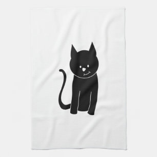 Cute Black Cat Tea Towel