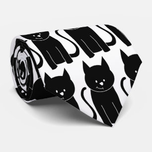Cute Black Cat Tie