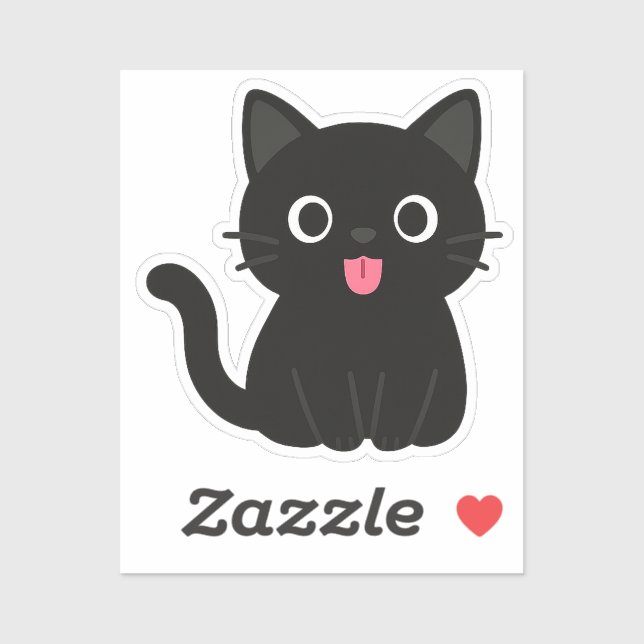 Cute Black Cat Tongue Out (Sheet)