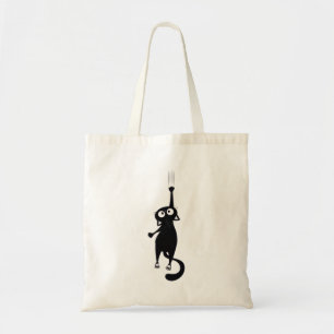 Cute Black Cat Tote Bag Reusable Shopping Bag