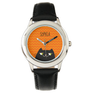 Cute Black Cat Watch