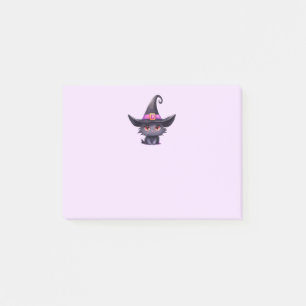 Cute Black Cat Wearing a Witch's Hat Post-it Notes