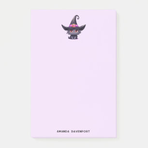 Cute Black Cat Wearing a Witch's Hat Post-it Notes