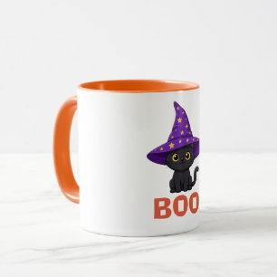 Cute Black Cat Witch Halloween Mug