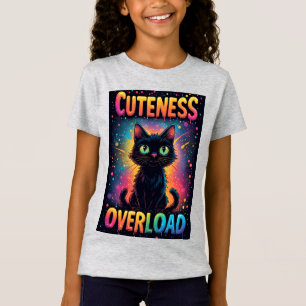Cute Black Cat With Big Yellow Eyes T-Shirt