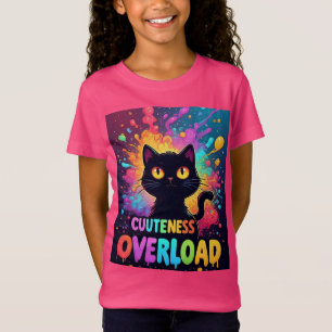 Cute Black Cat With Big Yellow Eyes T-Shirt
