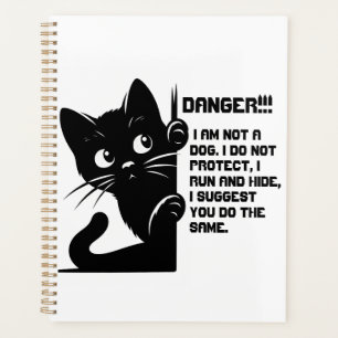 Cute Black Cat With Funny Quote Planner