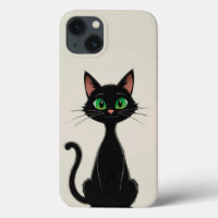 Cute Black Cat With Green Eyes