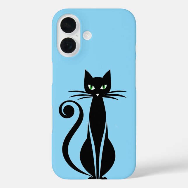 Cute Black Cat With Green Eyes Case-Mate iPhone Case (Back)