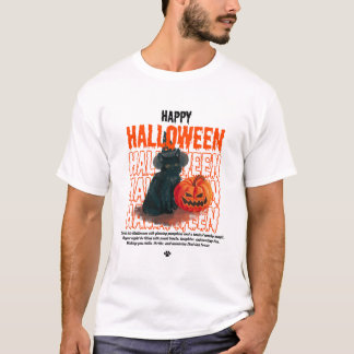 Cute Black Cat with Pumpkin |Spooky Happy Hallowen T-Shirt