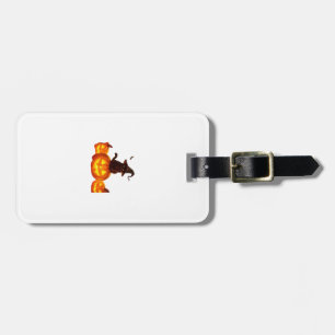 Cute Black Cat with Witch Hat, Bats & Pumpkins � H Luggage Tag