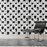 Cute Black Cats and Sayings Pattern