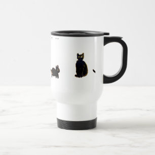 Cute Black Cats Art Travel Mug