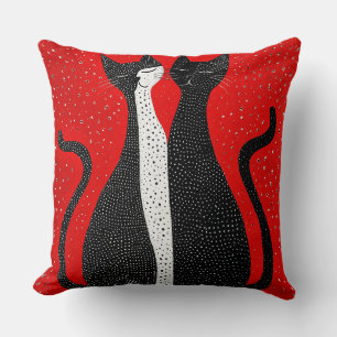 Cute black cats cushion