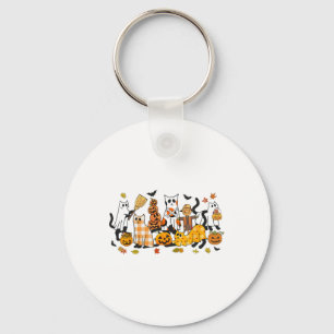 Cute Black Cats In Ghost Costume Women And Men Hal Key Ring
