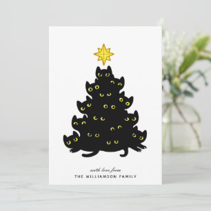 Cute Black Cats Merry Christmas Card