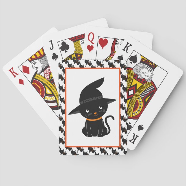 Cute Black Cats Playing Cards (Back)