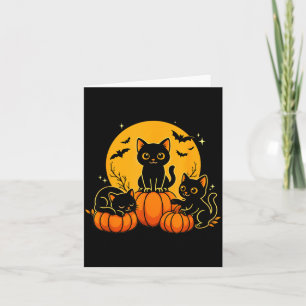 Cute Black Cats Pumpkin Halloween Costume Men Card
