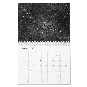 Cute Black Cheetah Leopard Skin Print Animal Calendar