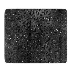 Cute Black Cheetah Leopard Skin Print Animal Cutting Board