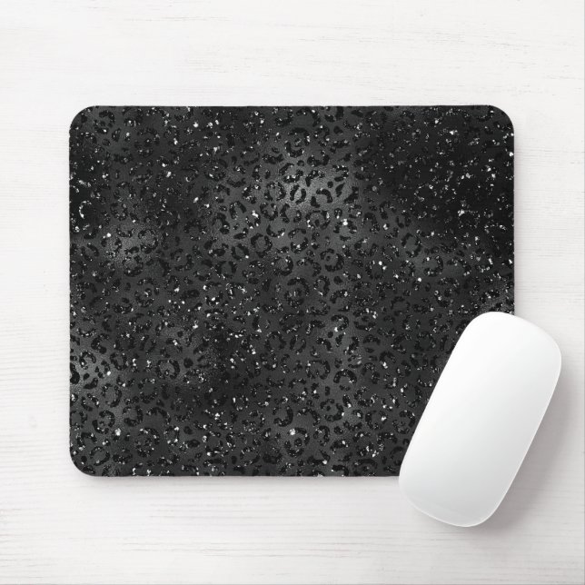 Cute Black Cheetah Leopard Skin Print Animal Mouse Mat (With Mouse)