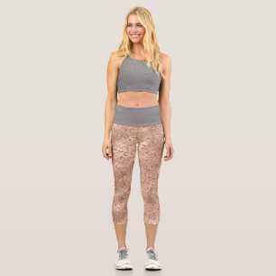 Cute Black Cheetah Leopard Skin Print Pattern Capri Leggings