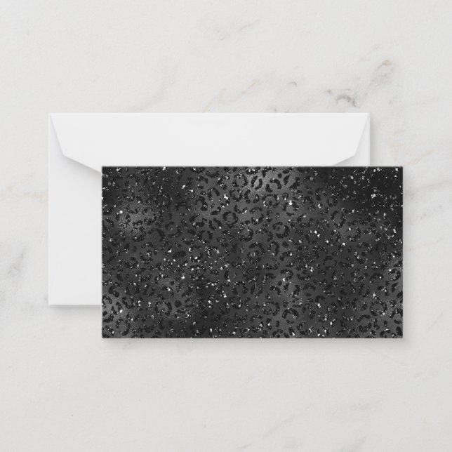 Cute Black Cheetah Leopard Skin Print Pattern Card (Front)