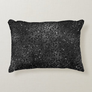 Cute Black Cheetah Leopard Skin Print Pattern Decorative Cushion