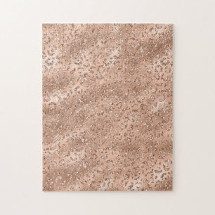 Cute Black Cheetah Leopard Skin Print Pattern Jigsaw Puzzle