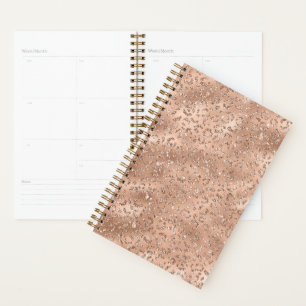 Cute Black Cheetah Leopard Skin Print Pattern Planner