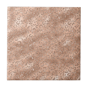 Cute Black Cheetah Leopard Skin Print Pattern Tile