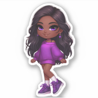 cute black chibi in purple