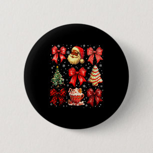 Cute Black Christmas Santa Tree Cake Xmas Women Gi 6 Cm Round Badge