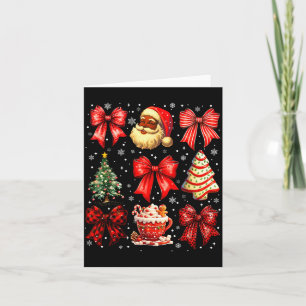 Cute Black Christmas Santa Tree Cake Xmas Women Gi Card