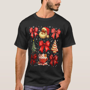 Cute Black Christmas Santa Tree Cake Xmas Women Gi T-Shirt