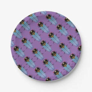 Cute Black Cicada Paper Plate