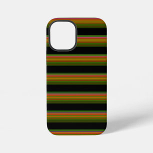 Cute black colourful striped iPhone 12 mini case