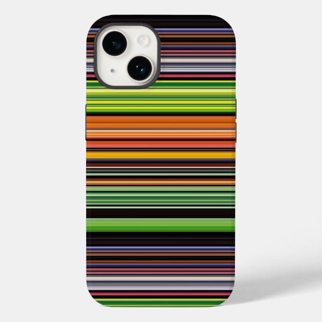 Cute black colourful stripes Case-Mate iPhone case (Back)