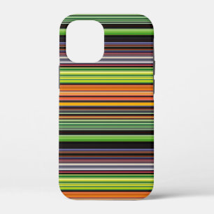 Cute black colourful stripes iPhone 12 mini case