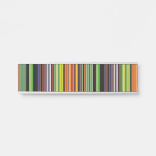 Cute black colourful stripes door sign