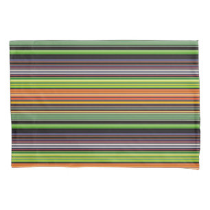 Cute black colourful stripes pillowcase
