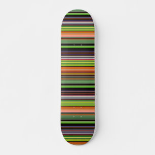 Cute black colourful stripes skateboard