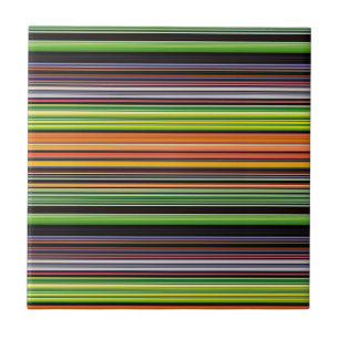 Cute black colourful stripes tile