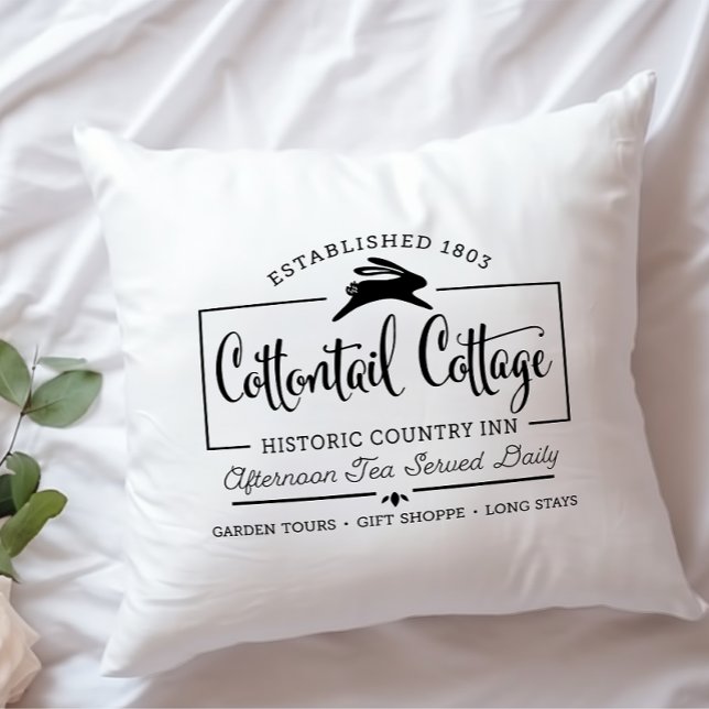Cute Black Cottontail Cottage Farmhouse Easter Cushion (Creator Uploaded)