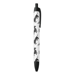 Cute Black Dachshund Pattern Black Ink Pen