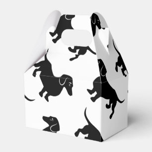 Cute Black Dachshund Pattern Favour Box