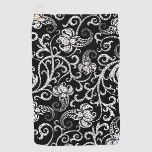 Cute black dalmatian flowers background design lum golf towel