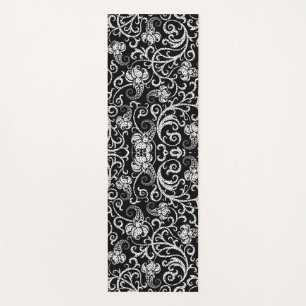 Cute black dalmatian flowers background design lum yoga mat