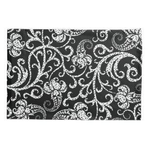 Cute black dalmatian flowers design pillowcase
