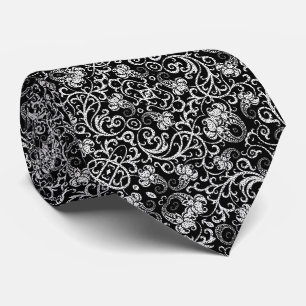 Cute black dalmatian flowers design tie